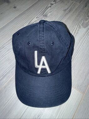 American Needle Navy Baseball Cap with White LA Embroidery